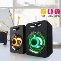 Altavoces para computadora con cable USB, subwoofer estéreo LED para PC - details 0