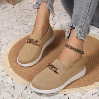 Zapatillas Planas De Mujer Con Cadena De Metal Tallas Grandes 43 Transpirables De Malla Antideslizantes Casual Verano - details 7