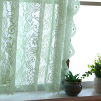 Cortina De Encaje Blanca Romántica 1 Pieza Con Bordado Floral Para Cocina Y Sala De Estar Ventana Plana Translúcida De Tela De Poliéster 100% Estilo Pastoral - details 5