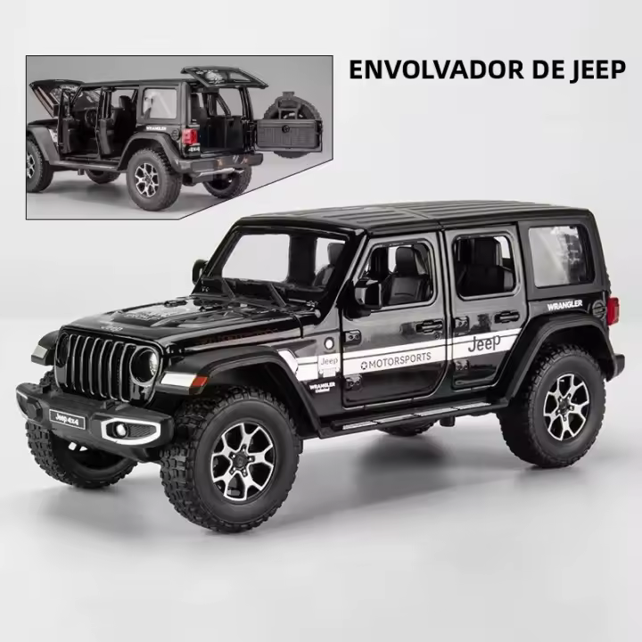 Jeep Wrangler Rubicon De Escala 1:22 Para Niños Modelo De Coche De Aleación Con Sonido Y Luz Juguete De Vehículo De Metal Sin Batería - 1