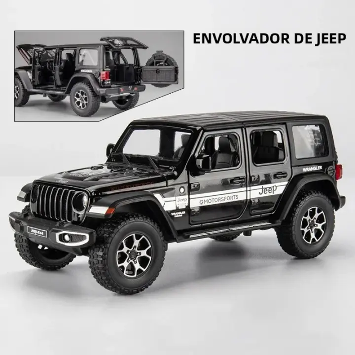 Jeep Wrangler Rubicon De Escala 1:22 Para Niños Modelo De Coche De Aleación Con Sonido Y Luz Juguete De Vehículo De Metal Sin Batería - 1