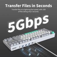 Teclado mecánico 3inuS 87 teclas 5 en 1 con hub dual USB-C y cable hot-swappable - interruptores marrones. - details 7