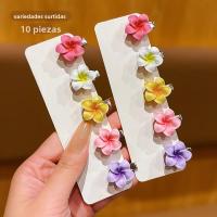 10 Clips Para El Cabello De Colores Variados Florales Accesorios Para El Cabello Para Mujeres Uso Diario Barrettes Plásticas - details 4