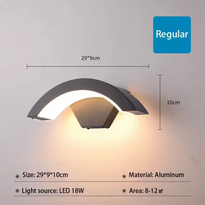 Lámpara de Pared Moderna para Exteriores con Sensor de Movimiento PIR - 1