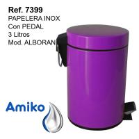 PAPELERA AMIKO DE ACERO INOXIDABLE CON PEDAL Y CUBETA INTERIOR EXTRAIBLE DE 3 LITROS MODELO ALBORAN - details 0