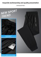 Pantalones Casuales Para Hombre Verano 2025 Ice Silk Delgados Talla Grande Cintura Baja Secado Rápido Joggers De Pierna Ancha Hasta El Tobillo - details 6
