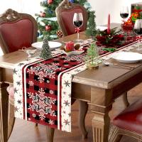 Corredor De Mesa De Navidad Xmas En Lino Decoración De Fiesta Con Bandera De Mesa De Navidad Deseos De Navidad Regalos Para Hogar Noël - details 10