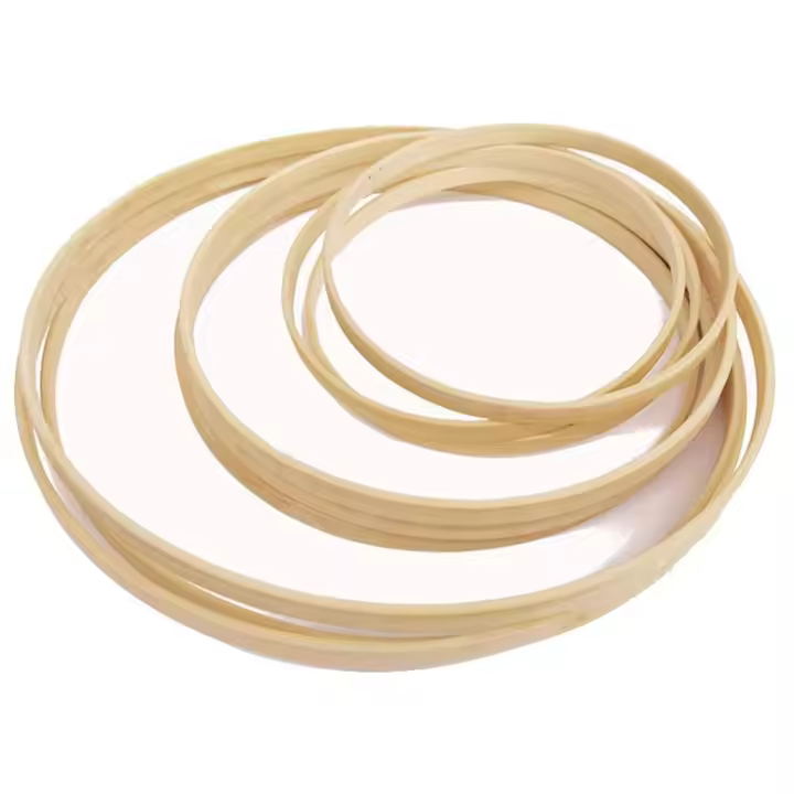 Juego de aros florales de madera de bambú para decoración, corona de macramé artesanal, anillos de Aro para atrapasueños, corona de boda, 9 piezas - 1