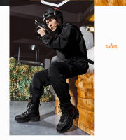 Botas De Combate Desérticas Para Hombres Botas Tácticas De Entrenamiento Especial Fuerzas Botas De Montañismo Ligeros Antideslizantes Suela De TPR Cubierta Superior De Cuero De Vaca - details 19