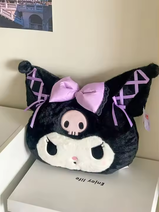 Muñeca De Peluche Kawaii Kuromi Y My Melody 35X26Cm Sanrio Suave Para Decoración De Sofa Dormitorio Regalos Para Niñas - 1