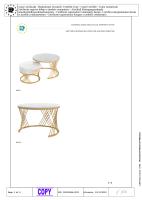 Mesa de Centro Redonda 2 en 1 de MDF con tapa de mármol y Mesa Auxiliar Con Cajones de plástico, Tiradores de Madera maciza. Pata de Hierro Dorado. 70*70*45,5 + 50*50*38,5 cm - details 4
