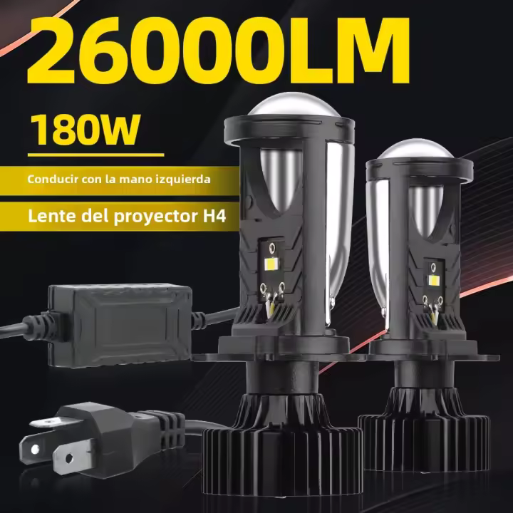 Faros De Coche LED De Alta Potencia 180W Canbus H4 Proyector Lente Integrado 3570 CSP Chip Para Faros Delanteros Izquierdos 12V 24V Universal - 1