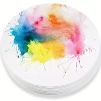 10/20/30pcs De Tarjetas Circulares De Cartón Blanco 5cm Para Pintura Y Dibujo Sencillo Y Puro Color Superficie Redonda Para Artes Y Manualidades - details 4