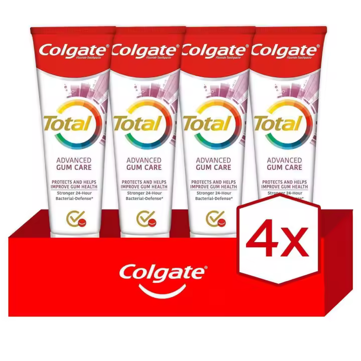 Pasta de dientes COLGATE Total Advanced Encías Sanas 24h de protección completa 75ml Pack 4 - 1