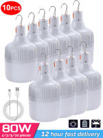 Lámpara Portátil LED De 80W Recargable USB Para Camping Y Emergencias Con Gancho Y Luz Nocturna Para Tiendas Y Uso Exterior Pack De 10 - details 0