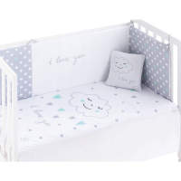 Pekebaby Edredón + Protector + Cojín Set 3 Piezas medida cuna estándar 60X120 cm Modelo Nuvola Menta - details 0