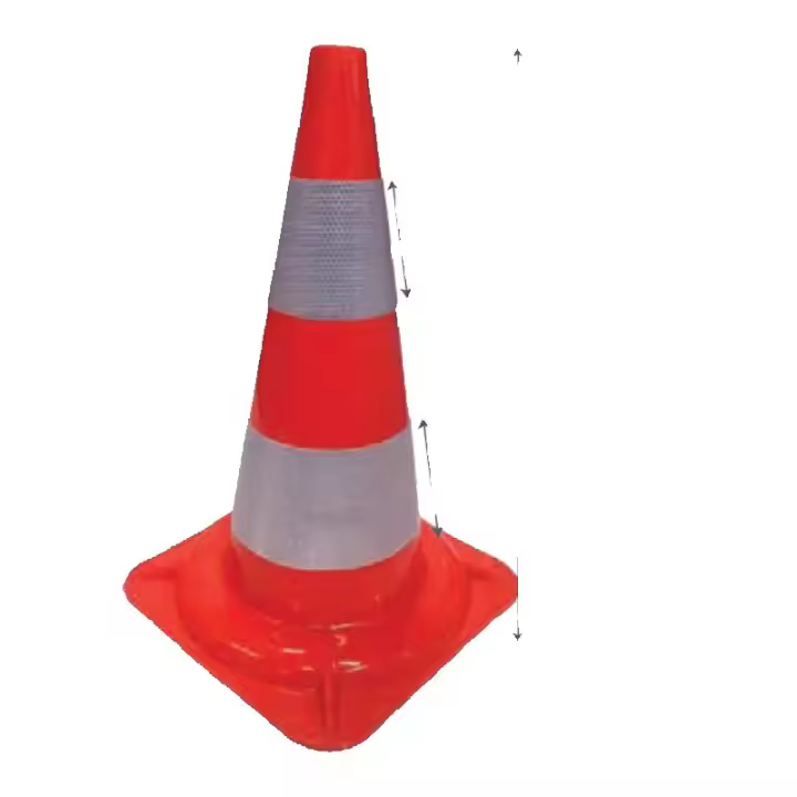 Cono señalización de 48 cm Naranja con 2 bandas Reflectantes - 1