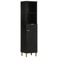 vidaXL Mueble de baño de madera maciza de mango negro 38x33x160 cm - details 0