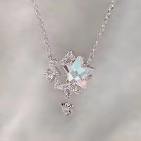 Collar De Estrella Doble Con Diamantes Huecos Para Mujer Diseño De Cadena Para El Collar Bone Regalo De Fiesta De San Valentín Joyería De Moda - details 0