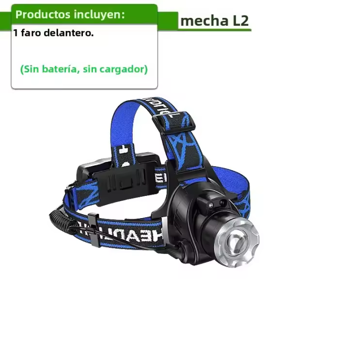 Linterna Frontal LED Potente XHP199 Para Pesca Y Camping Recargable USB 18650 Lámpara Frontal Con Ángulo De Haz De 180° Fuente De Luz LED Batería De Litio Metálico Impermeable - 1