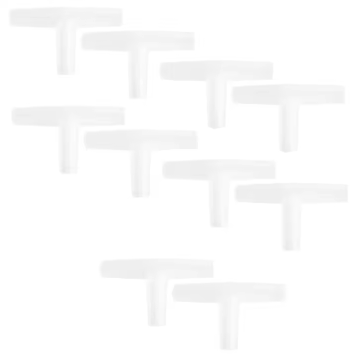 Conectores de válvula de aire de 3 vías para acuario, forma de T de plástico, 10 piezas, blanco - 1