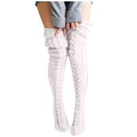 Calcetines Largos Casuales Para Mujer De Algodón Suave Impresión Sólida Thicker High Floor Socks Medias Hasta La Rodilla Para Otoño E Invierno - details 10