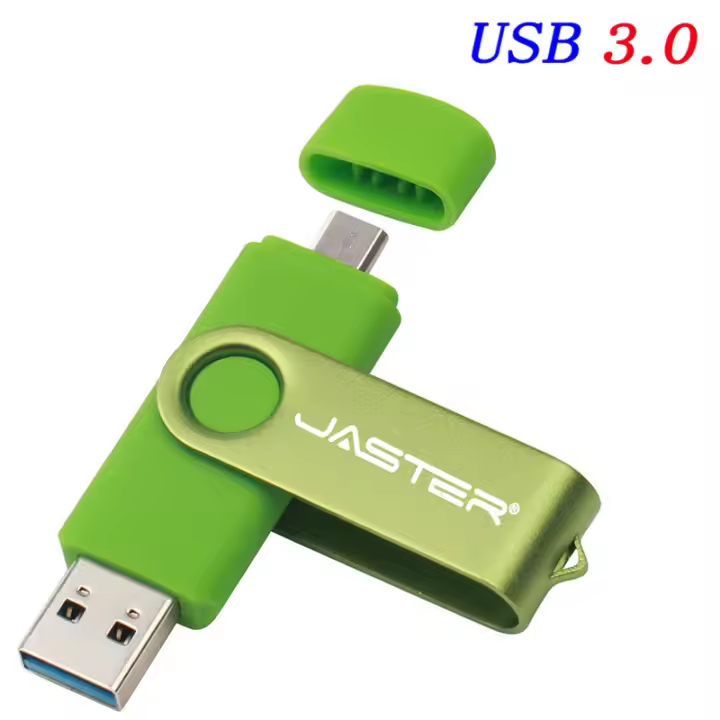 Nuevo USB 3.0 OTG Pendrive De 64GB Negro 2 En 1 32GB Impermeable 16GB Plástico 8GB U Disco 4GB Memoria Regalo De Negocios - 1