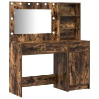 Conjunto de tocador de 2 piezas vidaXL con LED y madera de roble ahumado - details 1