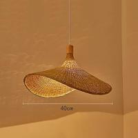Luz de techo LED Araña de trinquete Tejida a mano Nido de pájaro creativo retro Araña Tejida E27 Altura ajustable para café Bar Sala de estar Araña de té (techo de Bambú) - details 6