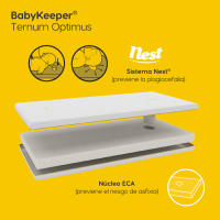 Colchón Cuna Ternum | Colchon Plagiocefalia | Antiasfixia, Calidad y Seguridad | 9,2 cm Grosor, 100% Lavable | Regulación Térmica | Elimina Microorganismos | Fabricado en España - Babykeeper - details 4