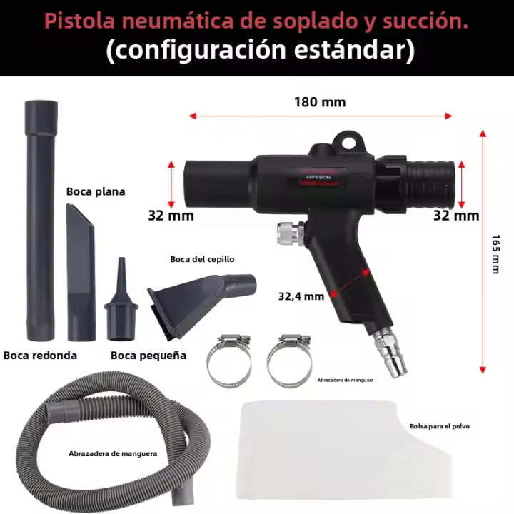 Kit De Pistola De Aire HIFESON CX10 Doble Función Pulverizador Y Aspiradora Herramientas De Limpieza Pneumáticas Para Uso Comercial - 1