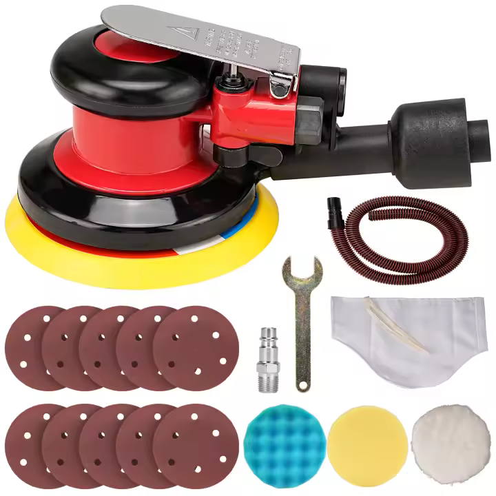 NuoDunco Maquina De Pulir Y Engrasar Pneumática De 5 Pulgadas Con Vacío Para Superficie De Coche Y Metal Uso DIY En El Hogar - 1