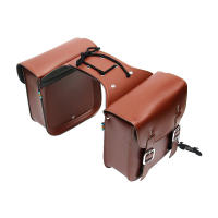 Bolsas De Silla De Motocicleta PU Cuero Universal Vintage Marrón Bolsa Lateral Con Herramientas Y Guantes Impermeable - details 2