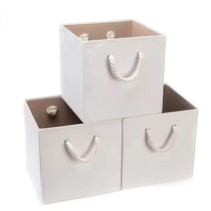 Caja Almacenaje Organizadora Ropa Spot Mango Bambú Juego 3 Beige - 1