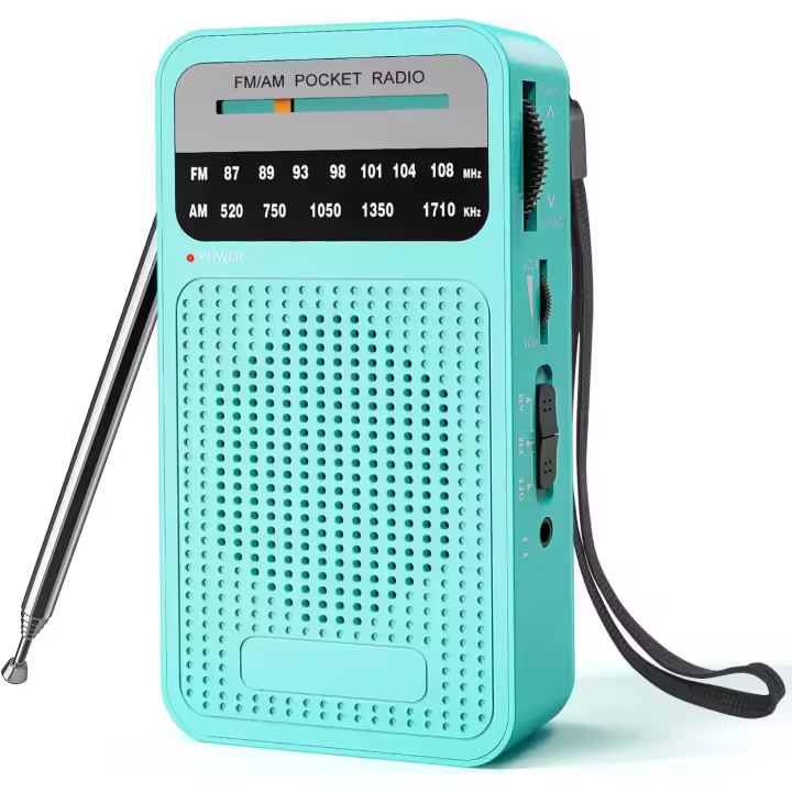 Radio Pequeña Portátil, Radio FM Am Transistor with Excelente Señal, Calidad de Sonido Superior, Radio Mini Bolsillo de Usar, Radio Pilas Pequeña Función with Pilas AA - 1