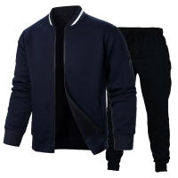 Conjunto De Sudadera Y Chaqueta Ligera Para Hombre En Color Sólido Estilo Casual Con Cierre De Cremallera Pantalones Con Cierre Elástico Streetwear Para La Vida Diaria - details 4