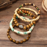Pulsera De Moda Para Hombres Retro DIY Con Multiple Capas Hilo Elástico Y Bolas De Madera Y Caracol De Coco Para Fechas De Fiesta Regalos - details 18
