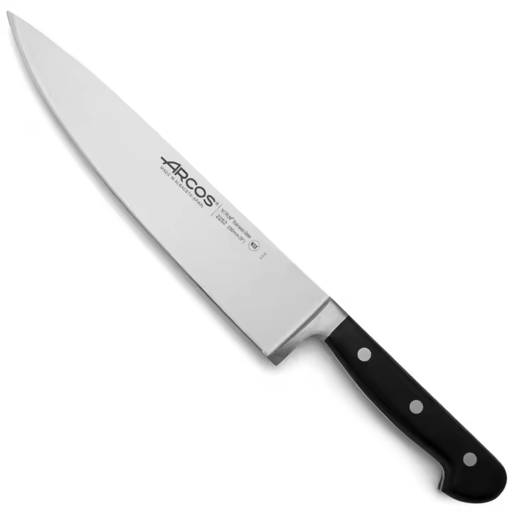 ARCOS Opera - Cuchillo Cocinero (230 mm) - Hoja de Acero Inoxidable Forjado Nitrum® - Mango Negro de Polioximetileno (POM) - 1