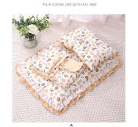Cama De Gato Con Almohada Universal Tres Piezas Nest Princesa Para Perro Almohadilla De Mascota Cama De Dormir Para Gato Pequeño Y Mediano Mantel Para Mascota - details 1