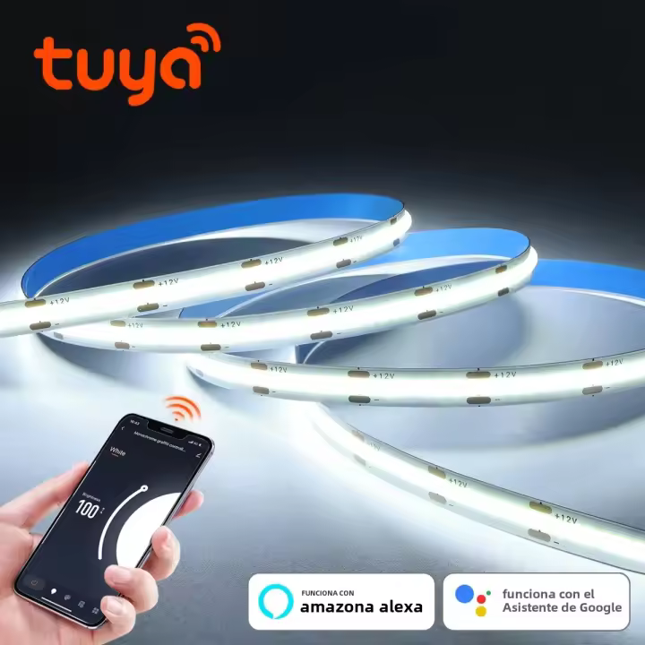 Tira De LED COB Brillante Y Inteligente Tuya 24V 10m RA90 Dimmable Compatible Con Alexa Y Google Home Iluminación Para Cocina Decorativa - 1