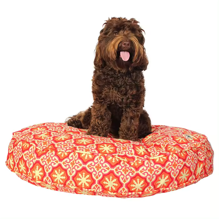 Funda de Cama Rellenable y Sostenible para Perros y Gatos Molly Mutt - Modelo Papillon (naranja, rosa y burdeos, divino estampado) - Edredón en Lona 100% algodón transpirable y certificado - Lavable a máquina - Diversos Tamaños - 1