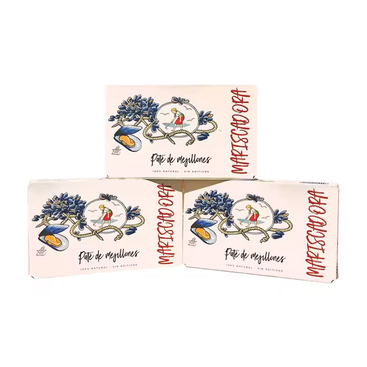 Paté de mejillones 100% natural pack 3 unidades. Mariscadora - 1