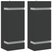 vidaXL Apliques de exterior 2 unidades acero inoxidable negro - details 1