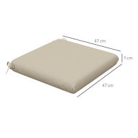 Outsunny Conjunto de Cojines para Sillas de Comedor 47x47x7 cm Juego de 4 Piezas Cojines para Sillas de Jardín Impermeable y Protección UV 50+ para Interior y Exterior - details 2