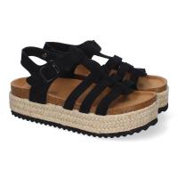 PuntoSalao Sandalias planas en yute tiras en pala para mujer negro M-260 - details 0