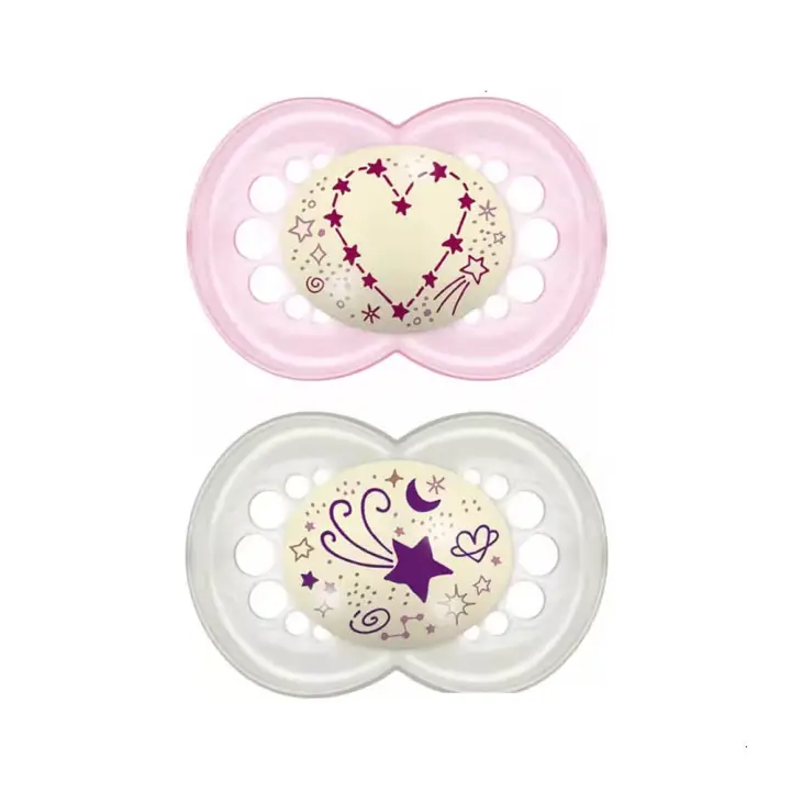 Mam Original Night Chupete Silicona Rosa 2U 6M+ - 1
