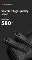 Set De Manicura Y Pedicura Portátil De Lujo 6 Piezas Herramientas De Cuidado Personal Alemania Negro Brillante Tijeras Para Cejas Y Acrílico Incluye Cortauñas - details 2