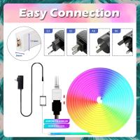 Tira De Luces LED Neón RGB Con Control Bluetooth Tubo Flexible Inteligente Para Cambio De Color Luz De Rope Para Interiores Hogar - details 3