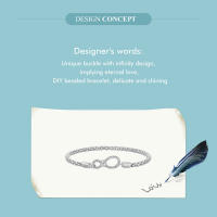 Bamoer Pulsera Básica De Amor Infinito En Plata 925 Para Mujer Enchufa Platinada Regalo De San Valentín SCB260 Estilo Clásico Geométrico - details 1