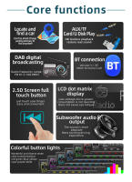 BQCC 1 Din MP3 Jugador De Coche Con Radio DAB Pantalla Táctil 2.5D Audio De Bajo Peso Localización Y Búsqueda De Coche - details 2